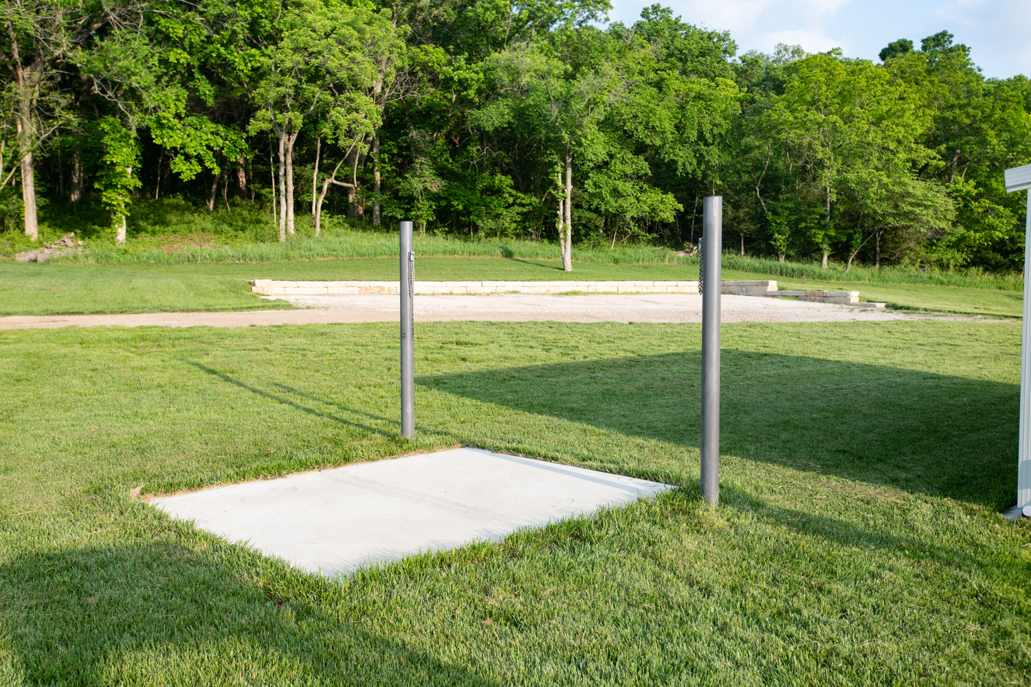 Cross ties at Hidden Timber Farm horse pasture boarding